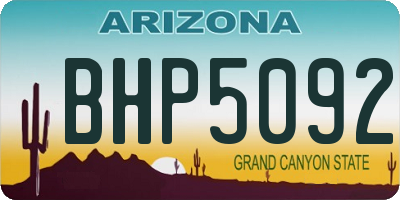 AZ license plate BHP5092