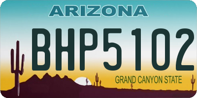 AZ license plate BHP5102