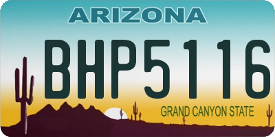 AZ license plate BHP5116