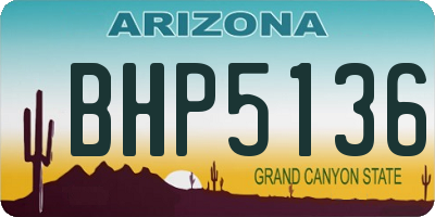 AZ license plate BHP5136