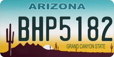 AZ license plate BHP5182
