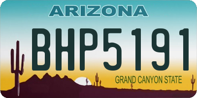 AZ license plate BHP5191