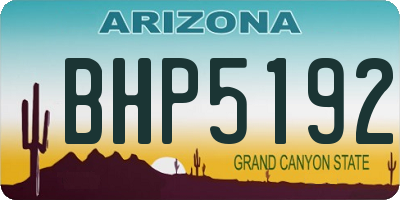 AZ license plate BHP5192