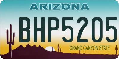 AZ license plate BHP5205