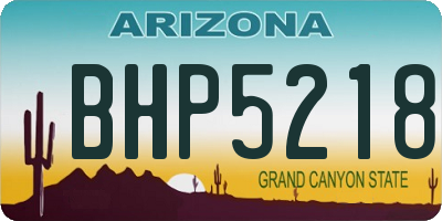 AZ license plate BHP5218