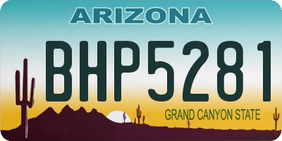 AZ license plate BHP5281