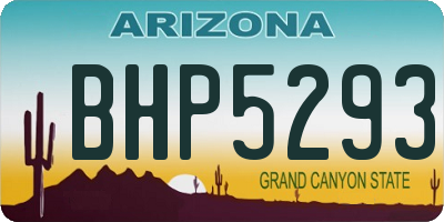 AZ license plate BHP5293