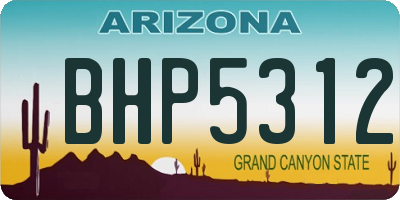 AZ license plate BHP5312