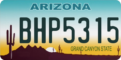 AZ license plate BHP5315