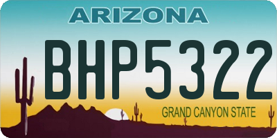 AZ license plate BHP5322