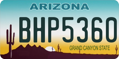AZ license plate BHP5360