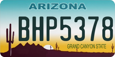 AZ license plate BHP5378