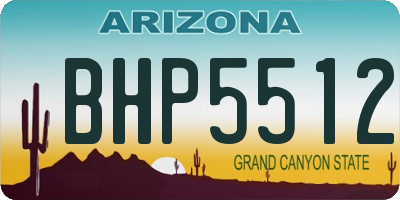 AZ license plate BHP5512