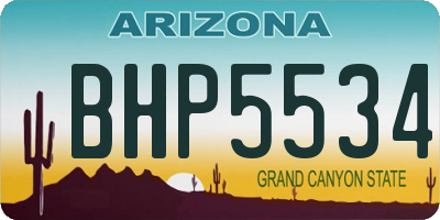 AZ license plate BHP5534