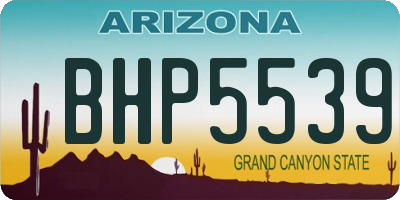 AZ license plate BHP5539