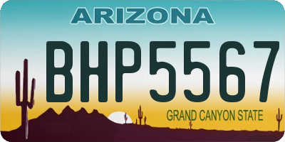 AZ license plate BHP5567