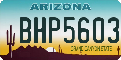 AZ license plate BHP5603