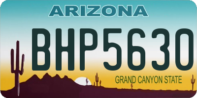 AZ license plate BHP5630