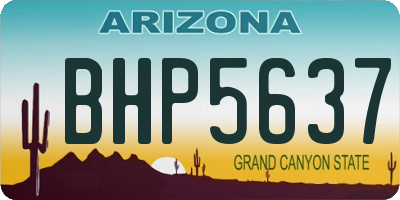 AZ license plate BHP5637