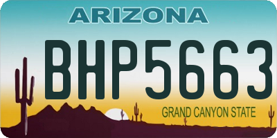 AZ license plate BHP5663