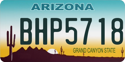 AZ license plate BHP5718