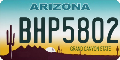AZ license plate BHP5802