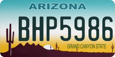 AZ license plate BHP5986