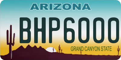 AZ license plate BHP6000