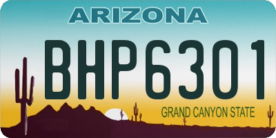 AZ license plate BHP6301