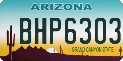 AZ license plate BHP6303