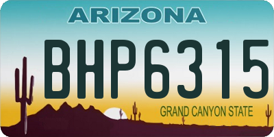 AZ license plate BHP6315
