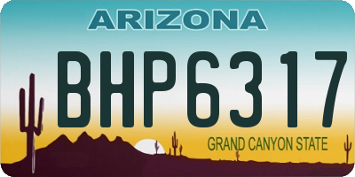 AZ license plate BHP6317