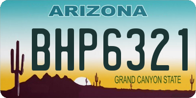 AZ license plate BHP6321