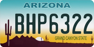 AZ license plate BHP6322