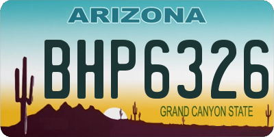 AZ license plate BHP6326