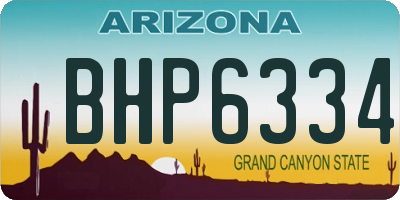 AZ license plate BHP6334