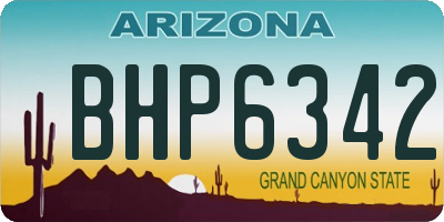 AZ license plate BHP6342