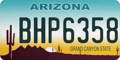 AZ license plate BHP6358