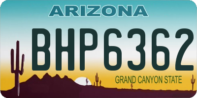 AZ license plate BHP6362