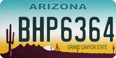 AZ license plate BHP6364