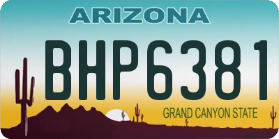 AZ license plate BHP6381