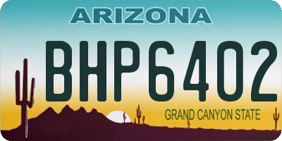 AZ license plate BHP6402
