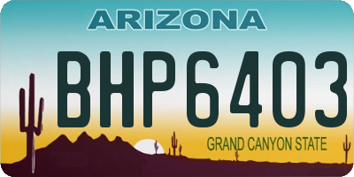 AZ license plate BHP6403