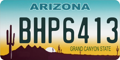 AZ license plate BHP6413