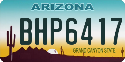 AZ license plate BHP6417