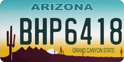 AZ license plate BHP6418