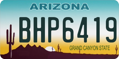 AZ license plate BHP6419