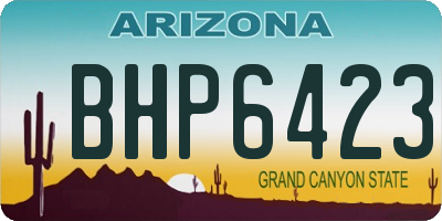 AZ license plate BHP6423