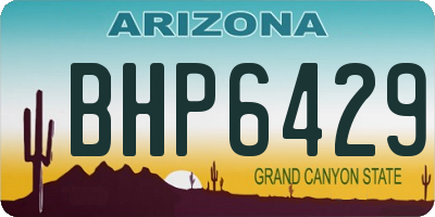 AZ license plate BHP6429