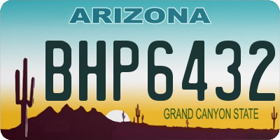 AZ license plate BHP6432